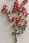 Catholic Rosary - SMALL SIZE BEADS RED OR LIGHT BLUE