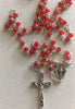 Catholic Rosary - SMALL SIZE BEADS RED OR LIGHT BLUE