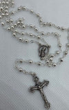 Catholic Rosary - SILVER SMALL BEADS