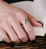 925 Sterling Silver Wrap Ring Carved with FAITH and Cross On The Surface