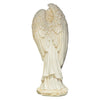 GUARDIAN ANGEL WHITE STATUE WITH GOLD DETAILS