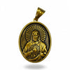 Stainless Steel Gold Sacred Heart of Jesus Medal