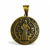 Stainless Steel Gold St Benedict Medal