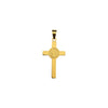 Stainless Steel Gold Crucifix with St Benedict Medal
