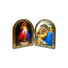 SACRED DIVINE MERCY & HOLY MARY WITH BABY JESUS BI FOLD PLAQUE