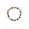 MULTICOLOUR BEAD BRACELET WITH LITTLE SILVER OR GOLD CROSSES