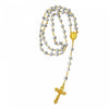 Catholic Rosary - WHITE MARBLE AND GOLD CHAIN