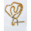 Catholic Rosary -  NATURAL WOOD WALL ROSARY ON CORD 110CM