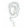 Catholic Rosary - WHITE PEARL BEADS WITH GOLD CHAIN AND GOLD CRUCIFIX