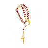 Catholic Rosary - CRYSTAL RED BEADS WITH GOLD CHAIN