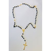 Catholic Rosary - BLACK CRYSTAL BEADS WITH GOLD CHAIN