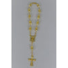 8MM CRYSTAL CLEAR BEADS & GOLD CHAIN CAR ROSARY