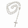 Catholic Rosary - CRYSTAL CLEAR BEADS WITH SILVER CHAIN AND SILVER CRUCIFIX