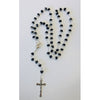 Catholic Rosary - BLACK CRYSTAL BEADS & SILVER CHAIN