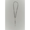 Catholic Rosary - BLACK CRYSTAL BEADS & SILVER CHAIN