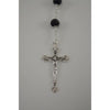 Catholic Rosary - BLACK CRYSTAL BEADS & SILVER CHAIN