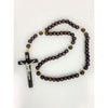 Catholic Rosary - DARK BROWN WOOD ON CORD 60CM