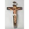 WOOD AND RESIN WALL CRUCIFIX 35CM