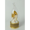 HOLY FAMILY NATIVITY GLASS DOME WITH STAR AND LIGHT