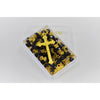 Catholic Rosary - BLACK CRYSTAL BEADS & GOLD CHAIN