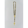 Catholic Rosary - BLACK CRYSTAL BEADS & GOLD CHAIN