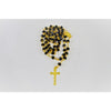 Catholic Rosary - BLACK CRYSTAL BEADS & GOLD CHAIN