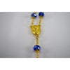 Catholic Rosary - BLUE CRYSTAL BEADS & GOLD CHAIN