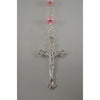 Catholic Rosary - PINK BEADS WITH SILVER CHAIN