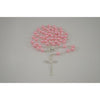 Catholic Rosary - PINK BEADS WITH SILVER CHAIN