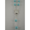 Catholic Rosary - BLUE AQUAMARINE BEADS WITH SILVER CHAIN