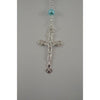 Catholic Rosary - BLUE AQUAMARINE BEADS WITH SILVER CHAIN