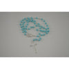 Catholic Rosary - BLUE AQUAMARINE BEADS WITH SILVER CHAIN