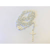 Catholic Rosary - WHITE/SILVER BEADS WITH SILVER CHAIN
