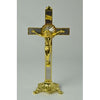 GOLD ST BENEDICT WALL OR STAND METAL CRUCIFIX 20CM