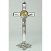 WHITE ST BENEDICT WALL OR STAND METAL CRUCIFIX 20CM