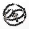 Catholic Rosary - ST BENEDICT BLACK WOOD ON CORD