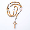 Catholic Rosary - ST BENEDICT LIGHT WOOD ON CORD