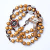 Catholic Rosary - ST BENEDICT LIGHT WOOD ON CORD