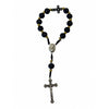 Light Brown Wooden Rosary Ring crucifix and cross