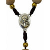 Light Brown Wooden Rosary Ring crucifix and cross