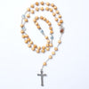 Catholic Rosary - MIRACOLOUS MARY LIGHT WOOD WITH SILVER CHAIN