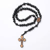 Catholic Rosary - MIRACULOUS MARY BLACK WOOD ON CORD