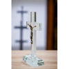 Small Crystal Standing Cross with Silver Crucifix