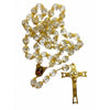 Catholic Rosary - LARGE WITH CRYSTAL CLEAR BEADS AND SACRED HEART OF JESUS GOLD MEDAL
