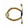 Wooden Beads Rosary Bracelet with St Benedict Gold Medal