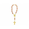 8MM RED CRYSTAL BEADS & GOLD CHAIN CAR ROSARY