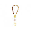 8MM RED CRYSTAL BEADS & GOLD CHAIN CAR ROSARY