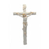WHITE HANGING WALL WHITE CRUCIFIX WITH ROUND EDGES CROSS AND GOLD DETAILS