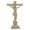 WHITE IVORY STANDING CRUCIFIX WITH GOLD DETAILS