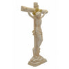 WHITE IVORY STANDING CRUCIFIX WITH GOLD DETAILS